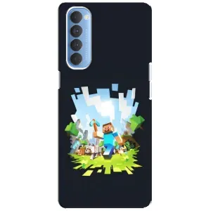 Чохол Майнкрафт на Oppo Reno 4 Pro (AlphaPrint) Minecraft (персонажі Minecraft)