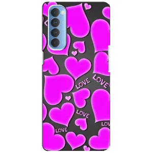 Чехлы для любимой на ОППО Рено 4 Про (VPrint) (Pink hearts)