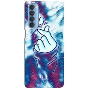 Чехол с принтом для Oppo Reno 4 Pro (AlphaPrint - Знак сердечка) (Радужное сердце)