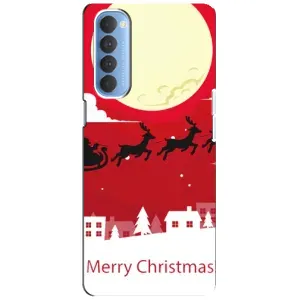 Різдвяні Чохли для Oppo Reno 4 Pro (VPrint) (Санта з оленями)