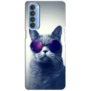 Чехол с принтом для Oppo Reno 4 Pro (AlphaPrint) Модные коты (Стильный кот)