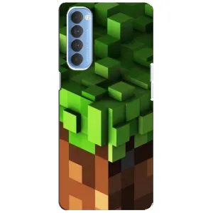 Чохол Майнкрафт на Oppo Reno 4 Pro (AlphaPrint) Minecraft (текстура Майнкрафт)