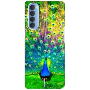 Чохол з пташками на Oppo Reno 4 Pro (VPrint) (Яскравий Павлин)