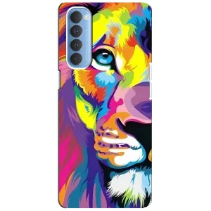 Чохол з картинкою ЛЕВ для Oppo Reno 4 Pro (VPrint) (Яскравий Лев)