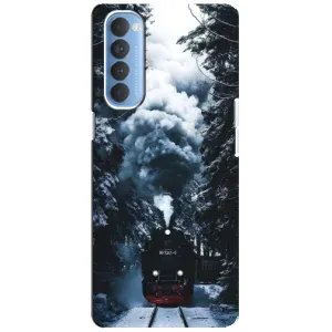 Новорічні, Святкові Чохли для Oppo Reno 4 Pro - 2024 год (Зимовий потяг)