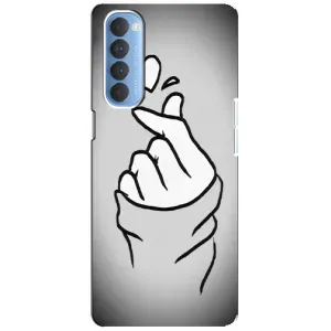 Чехол с принтом для Oppo Reno 4 Pro (AlphaPrint - Знак сердечка) (Значок Love)