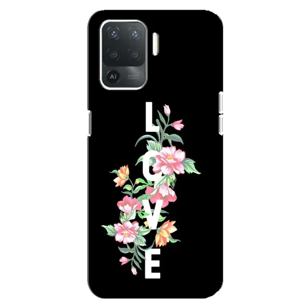 Чехол с принтом «Цветы LOVE» для OPPO Reno 5 Lite Чехол с принтом «Цветы LOVE» для OPPO Reno 5 Lite