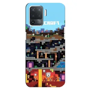Чехол Майнкрафт на OPPO Reno 5 Lite (AlphaPrint) Minecraft (фон Minecraft)
