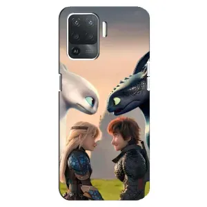 Чехол как приручить дракона на OPPO Reno 5 Lite (Иккинг и Астрид)