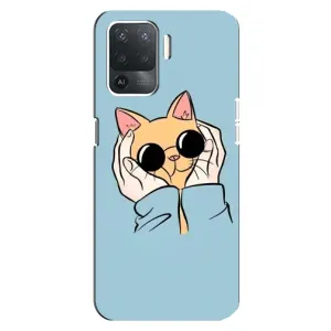 Чохол на OPPO Reno 5 Lite
літерами та цифрами українською: ОППО Рено 5 Лайт з Котиками (VPrint) (Котик в окулярах)