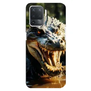 Чехол с картинкой «Хищники» для OPPO Reno 5 Lite (Опасный крокодил)