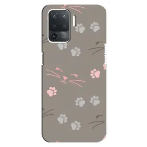Чехол с рисунком кот на OPPO Reno 5 Lite (Лапы и усы)