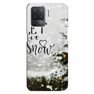 Новогодние, Праздничные Чехлы для OPPO Reno 5 Lite - 2024 год (Let it snow)