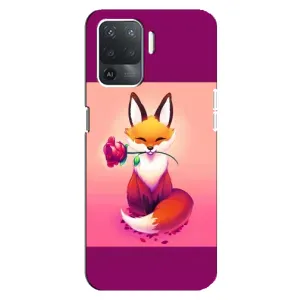 Чохли з картинкою Лисичка для OPPO Reno 5 Lite (VPrint) (Лиса з трояндою)