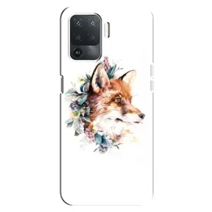 Чохли з картинкою Лисичка для OPPO Reno 5 Lite (VPrint) (Лиса в квітах)