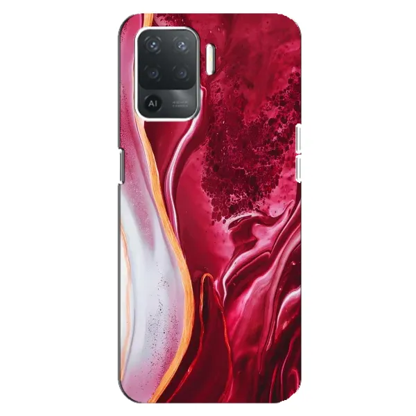 Чохол з принтом «Мрамор червоний» для OPPO Reno 5 Lite