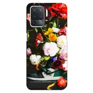 Брендновые Чехлы для OPPO Reno 5 Lite - (PREMIUMPrint) (Nike цветы)