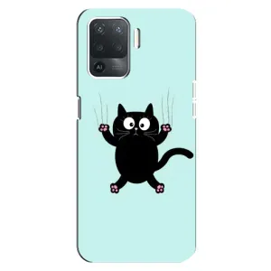 Чохол з принтом для OPPO Reno 5 Lite (AlphaPrint) Модні коти (Падаючий кіт)