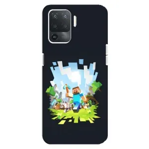 Чехол Майнкрафт на OPPO Reno 5 Lite (AlphaPrint) Minecraft (персонажи Minecraft)