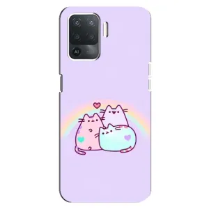 Чохол на OPPO Reno 5 Lite
літерами та цифрами українською: ОППО Рено 5 Лайт з Котиками (VPrint) (Радужний котик)