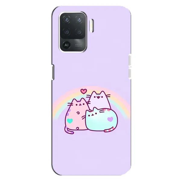 Чохол з принтом «Радужний котик» для OPPO Reno 5 Lite