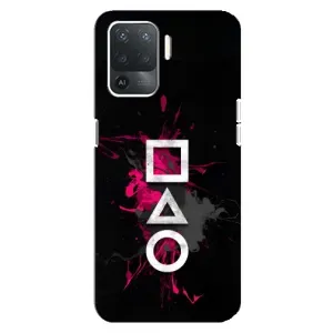 Чехол Гра в кальмара для OPPO Reno 5 Lite (Символы Игра кальмара)