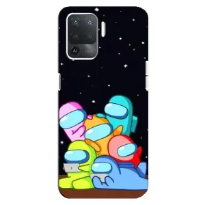 Чехол Амонг Ас для OPPO Reno 5 Lite (AlphaPrint) (Скины в космосе)