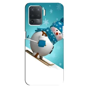 Новорічні Чохли для OPPO Reno 5 Lite
літерами та цифрами українською: ОППО Рено 5 Лайт (VPrint) (Сніговик на лижах)