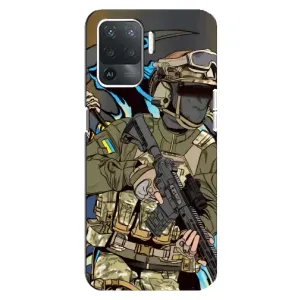 Чехлы с картинкой ЗСУ для OPPO Reno 5 Lite (AlphaPrint) (Воин ВСУ)