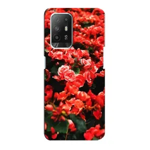 Чехлы с Цветами для Oppo Reno 5z (VPrint) (Цветы красные)