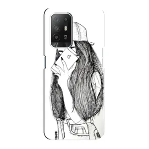 Чехол с печатью для Oppo Reno 5z - (Мода) (AlphaPrint) (Фото девочки)