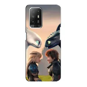 Чехол как приручить дракона на Oppo Reno 5z (Иккинг и Астрид)