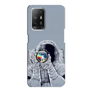 Чехол NASA для Oppo Reno 5z (AlphaPrint) (Космонавт фото)