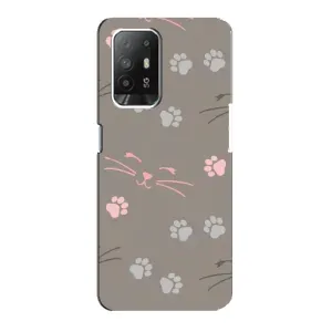 Чехол с рисунком кот на Oppo Reno 5z (Лапы и усы)