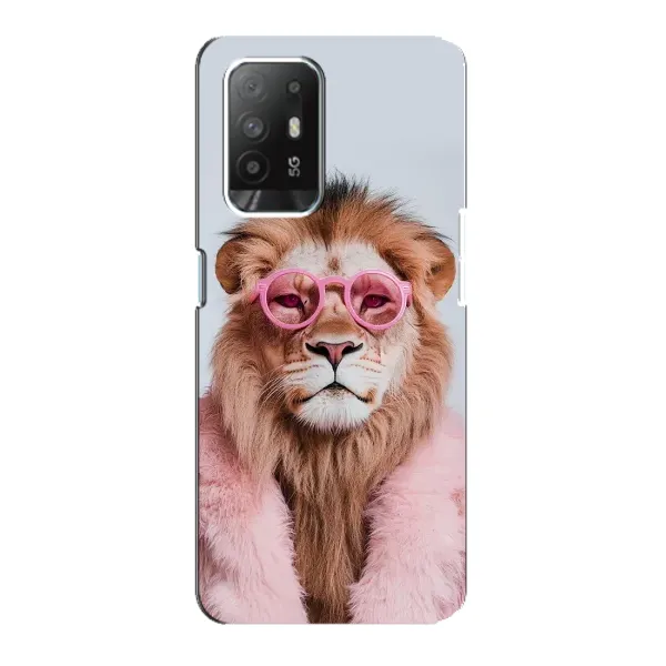 Чехол с принтом «Лев в очках» для OPPO Reno 5z