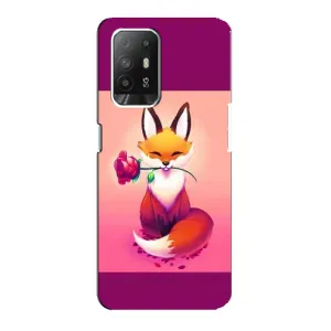 Чохли з картинкою Лисичка для Oppo Reno 5z (VPrint) (Лиса з трояндою)