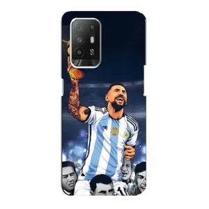 Чехлы для Oppo Reno 5z (Leo чемпион) (AlphaPrint) (Месси с кубком)