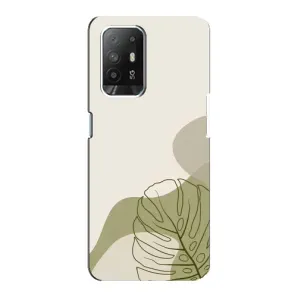 Силиконовый чехол с принтом в цветах на Oppo Reno 5z (Зеленая монстера дизайн)