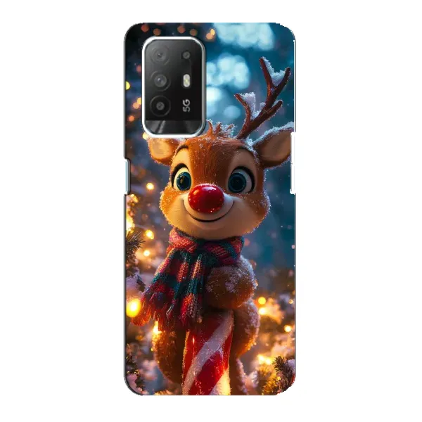 Чехол с принтом «Олень с шарфом» для OPPO Reno 5z