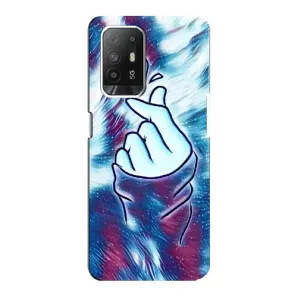 Чехол с принтом для Oppo Reno 5z (AlphaPrint - Знак сердечка) (Радужное сердце)