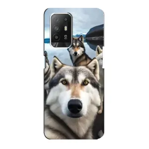 Чехол с Хаски для Oppo Reno 5z - (AlphaPrint) (Селфи ХАски)