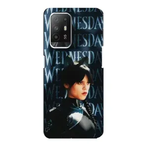Чехлы Венсдей на Oppo Reno 5z Уэнсдей (AlphaPrint) (Уэнздей кошка)