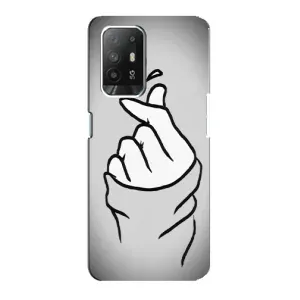 Чехол с принтом для Oppo Reno 5z (AlphaPrint - Знак сердечка) (Значок Love)
