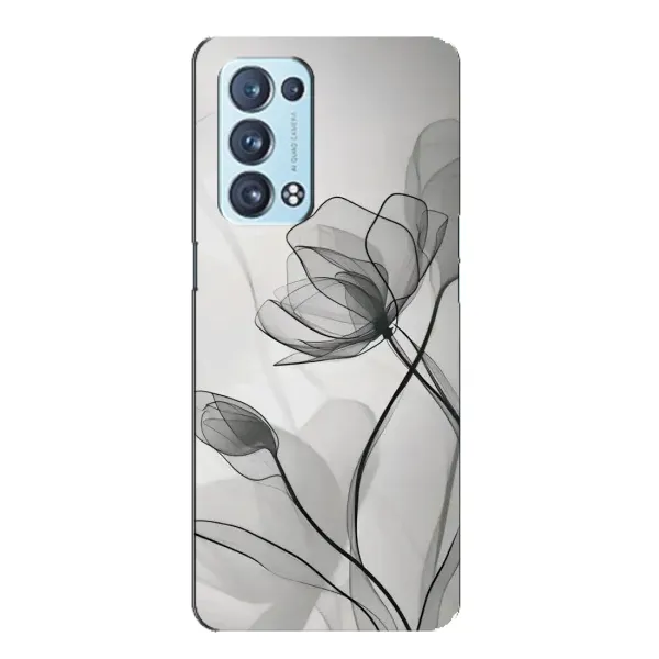 Чехол с принтом «Черные цветы» для OPPO Reno6 Pro Plus 5G Чехол с принтом «Черные цветы» для OPPO Reno6 Pro Plus 5G