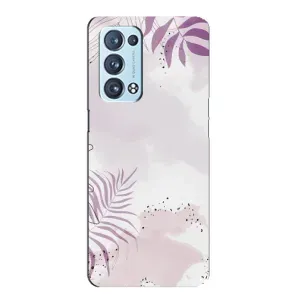 Чохол з квітковим принтом на OPPO Reno6 Pro Plus 5G . українською . (Фіолетове листя)