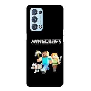 Чохол Майнкрафт на Oppo Reno6 Pro Plus 5G (AlphaPrint) Minecraft (герої Minecraft)