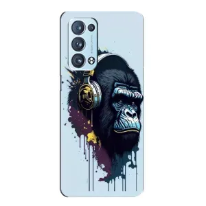 Чехол с Обезьянами Oppo Reno6 Pro Plus 5G - (AlphaPrint) (Горилла в наушниках)
