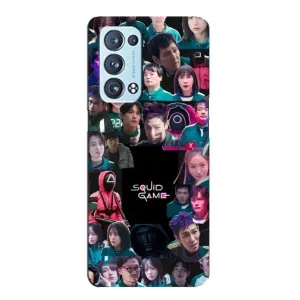 Чехол Гра в кальмара для Oppo Reno6 Pro Plus 5G (Коллаж Игра кальмара)