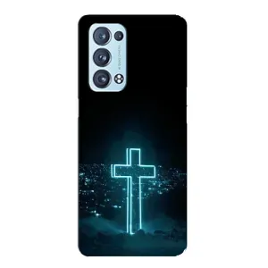 Чехол для Oppo Reno6 Pro Plus 5G (AlphaPrint) - (Христианские) (Крест и город)