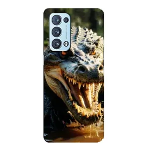 Чехол с картинкой «Хищники» для Oppo Reno6 Pro Plus 5G (Опасный крокодил)